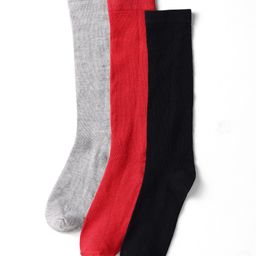 Pine Kids Cotton Knit Knee Length Solid Colour Socks Pack Of 3 (Colour May Vary)-image-24
