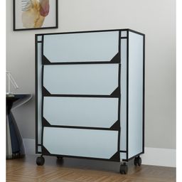 Fabura 4 Layers Shoe Rack With Wheels In Grey Color image 2
