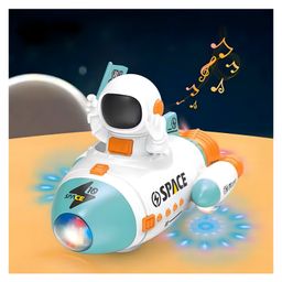 NEGOCIO Space Rocket Car Robot with Colorful Lights, Music, All Direction Movement, Space Rocket Car Astronaut Model with Lights Music and Sound for Kids- Pack of 1- Color May Vary image 4