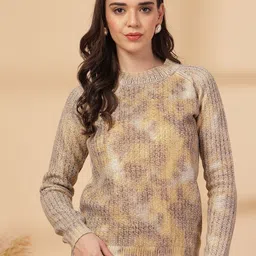 Thirty Threads Women Self Design Woollen Pullover-picture-30