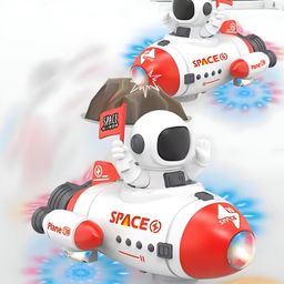NEGOCIO Space Rocket Car Robot with Colorful Lights, Music, All Direction Movement, Space Rocket Car Astronaut Model with Lights Music and Sound for Kids- Pack of 1- Color May Vary image 5