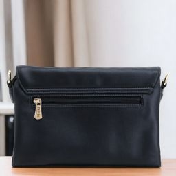 Exotic Black Textured Structured Sling Bag image 5