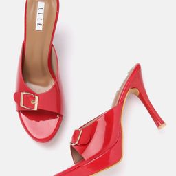 ELLE Solid Stilettos with Buckles Detail-31