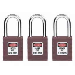 BRADY Lockout Padlock with 3 Keys Nylon Brown, 39N167 (Set of 3 Pcs)-image-88