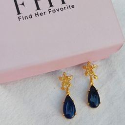 FindHerFavorite Artificial Stones Studded Contemporary Drop Earrings-image-40