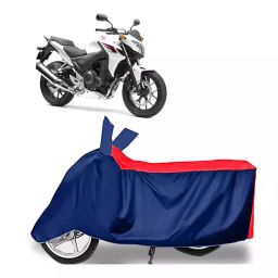 Auto Pearl Two Wheeler Cover with Bag for Honda CB 400, Red & Blue-image-21
