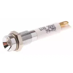 RS PRO Green, Red Panel Mount Indicator 24V DC, Mounting Hole Size 6 mm, Termination Type Solder Tab, Model No 208431-14