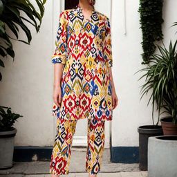 Anouk Printed Mandarin Collar Pure Cotton Tunic And Trouser-57