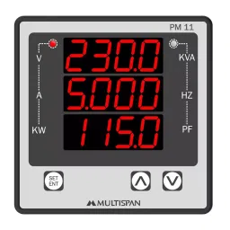 Multispan 100 to 270 V AC/DC Single Phase Multifunction Meter, PM-11-23
