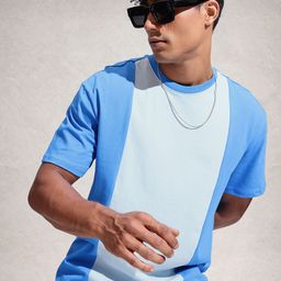 WROGN Colourblocked Drop-Shoulder Sleeves Pure Cotton Oversized T-shirt-image-71
