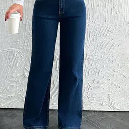 NU CLOTHS Women Comfort Wide Leg High-Rise Stretchable Jeans-picture-31