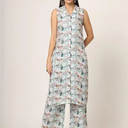 KALINI Women Floral Printed Regular Kurta with Trousers-picture-18