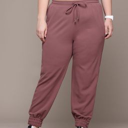The Roadster Lifestyle Co. Women Plus Size Button Slit Joggers-image-48