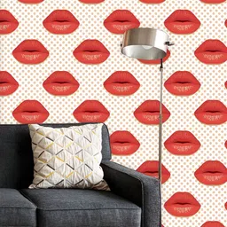 ArtzFolio Printed UV-Resistant Anti-Bacterial Red LipsPeel & Stick Wallpaper-picture-23