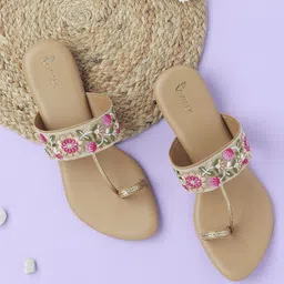 V-WALK Women Embroidered One Toe  Flats-image-92