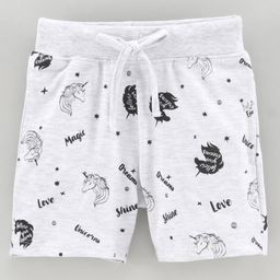 Grab It Mid Thigh Shorts Unicorn Print - Grey-image-11