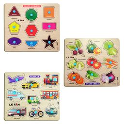 Mingkids Educational Jigsaw PuzzlesLearning Toys Kit Board GameSet of Shapes & Colours Vegetables & Vehicle - 27 Pieces-11
