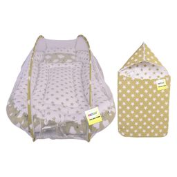 Kwitchy New Born Baby Bedding Set Luxury Cot Mattress Bed & Sleeping Bag Combo Green-picture-21