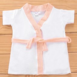 Ben Benny Half Sleeves Solid Colour Bath Robe- White-image-61