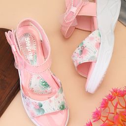 Steprite Abstract Design Velcro Closure Sandals -  Pink-image-78