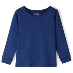 Pine Kids Pull Over Full Sleeve Solid Color Thermal Vest - Navy Blue-image-87