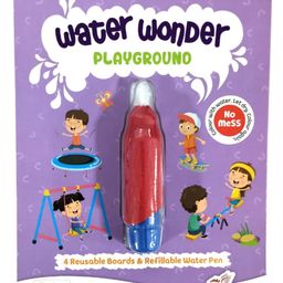 Reusable Magic Water Coloring Book For Kids, Mess-Free Art with Quick Dry Technology (Playground Theme | 4 Reusable Coloring & Activity Boards | 1 Refillable Water Pen)-6