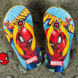 Toothless Marvel Avengers Featuring Spiderman Designed Flip Flops - Sky Blue-image-17
