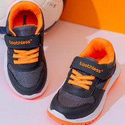 Toothless Colour Blocked Shoes With Velcro Closure - Dark Grey-picture-35