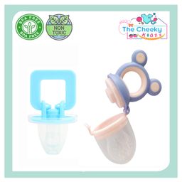 The Cheeky Kidzz Baby Ultra Light Soft Silicone Nipple Pacifier With Cute Design Food Feeder Soother Nibbler BPA-Free Teether (BLUE)-19