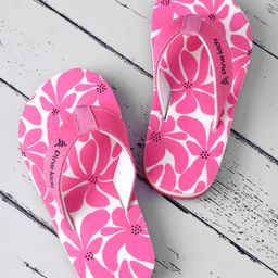Pine Kids Slip Ons Flip Flops with Floral Print - Pink-image-64