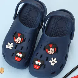 Yellow Bee Disney Solid Perforated Clogs With Mickey Mouse Charms - Navy Blue-picture-24