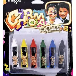 Azhari 6pc Body Paint Crayons Body Painting Face Paint Kit Crayons Makeup Kit Face Painting Non Toxic Face And Body Paint For Makeup Washable Face Paint Kit For Kids-picture-23