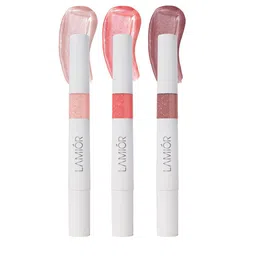 LAMIOR 3 Pcs 3 in 1 Peptide Glaze Lip Balm-4 ml - Shade-Sugar Ice, Heaven Berry, Coco Loco image 1