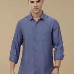 Linen Club Contemporary Slim Fit Linen Cotton Casual Shirt-image-83