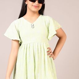 V-Mart Girl Floral Print Flared Sleeve Fit & Flare Dress-picture-33