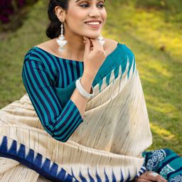 KALINI Silk Blend Taant Saree-12