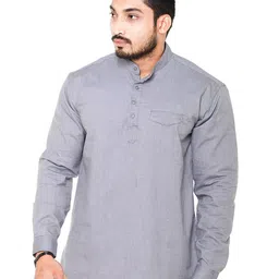 Twist99 Mandarin Collar Cotton Casual Shirt-image-32