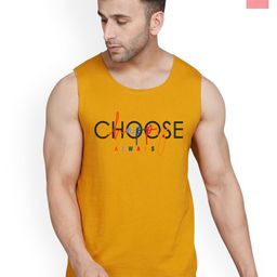 SLOWLORIS Pack of 2 Printed Combed Cotton Vest VSL26 CMB(CHS MUSTARD)(NVR PEACH)-image-92