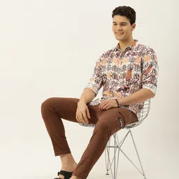 Mast & Harbour Men Slim Fit Opaque Printed Casual Shirt-picture-8