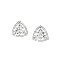 Sparkles Lab Grown Diamond 0.77 Carat Round Triangle Halo Stud Earrings for Women-17