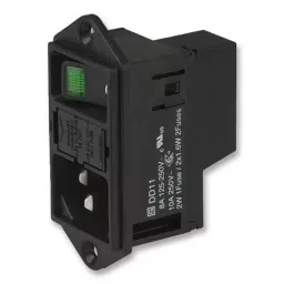 SCHURTER Inlet, Iec, 2P Switch, W/Out Fuse Drawer, DD11.0114.1111-picture-1