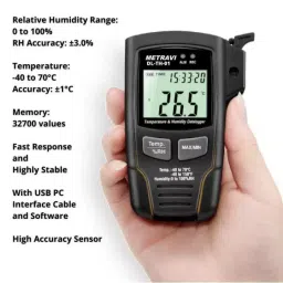 Metravi Temperature and Humidity Data Logger ±1°C Yellow, DL-TH-01 image 3