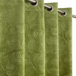 Galaxy Home Decor Green Set of 2 Room Darkening Long Door Curtain-image-99