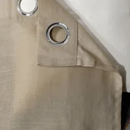 ROSARA HOME Taupe Set of 2 Sheer Window Curtain image 4