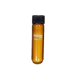 RELIGLAS 150 ml Amber Culture Media Round Bottom Tubes With Screw Cap And PTFE Liner, 02.142.50-1