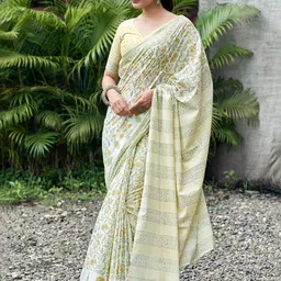 Mitera Floral Printed Pure Cotton Saree-image-42