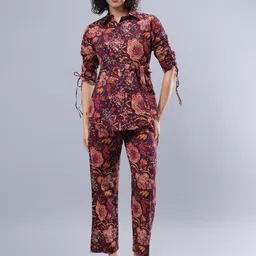 CORDSET Printed Pure Cotton Shirt & Trousers Co-Ords-picture-51