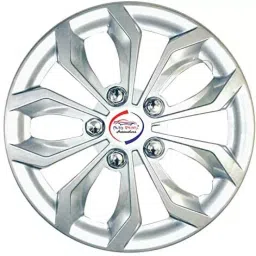 Auto Pearl Sil09 R15381 mm(15 Inch) Press Type Wheel Hubcap with Retention Ring Glossy Silver Wheel Cover for Honda City i DTec E (Set of 4)-image-72