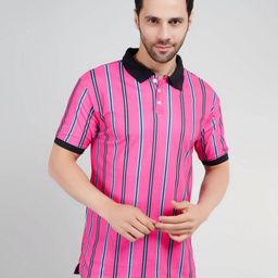 Valencia Fashion Men Striped Polo Collar T-shirt-image-66