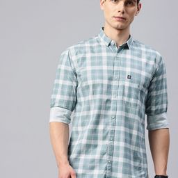 Majestic Man Men Comfort Slim Fit Checked Pure Cotton Casual Shirt-image-24